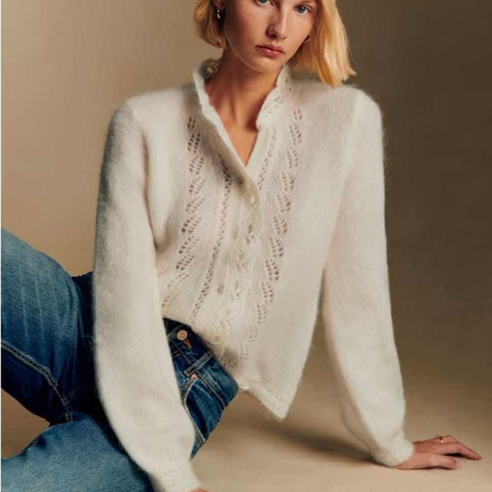 Sézane Angie Cardigan in Ecru (small)